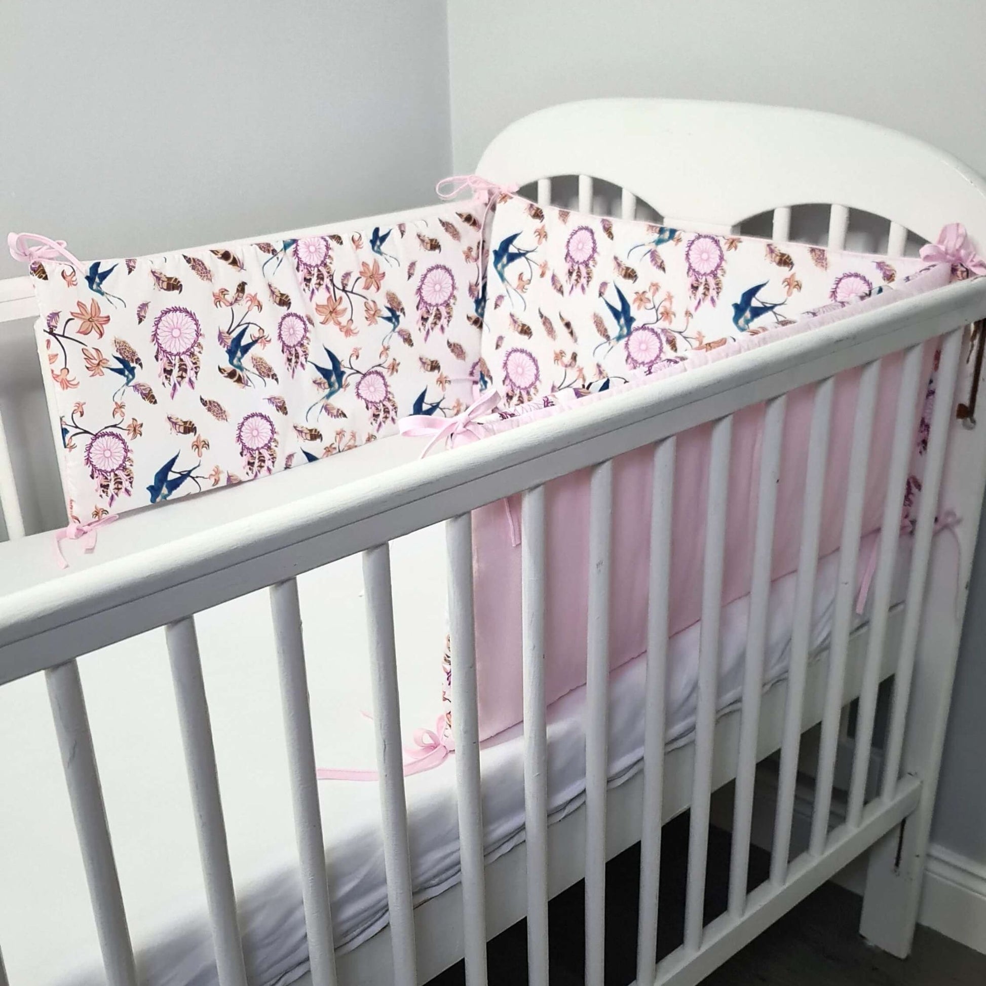cot bumper pink protector for bed