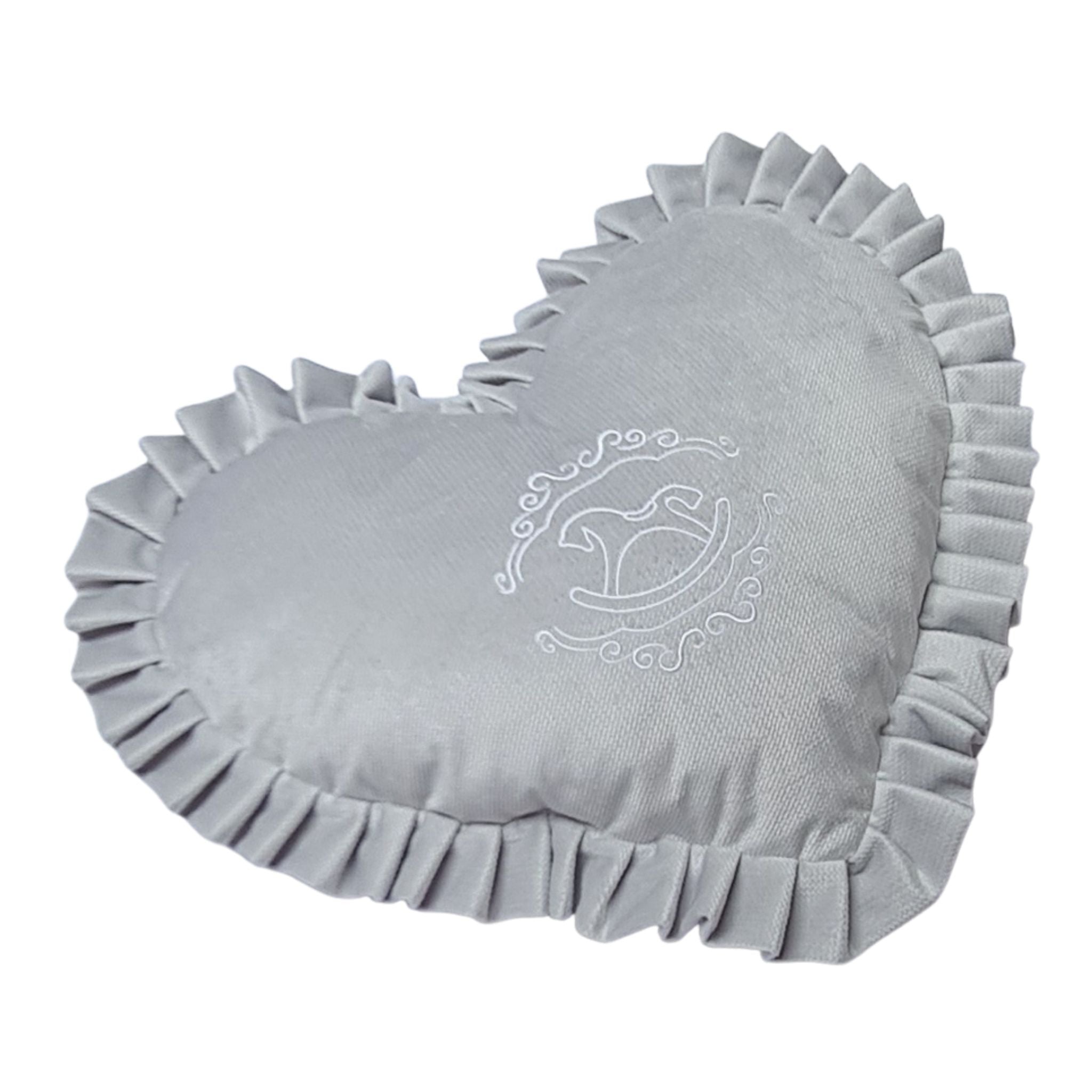 Grey heart pillow hotsell