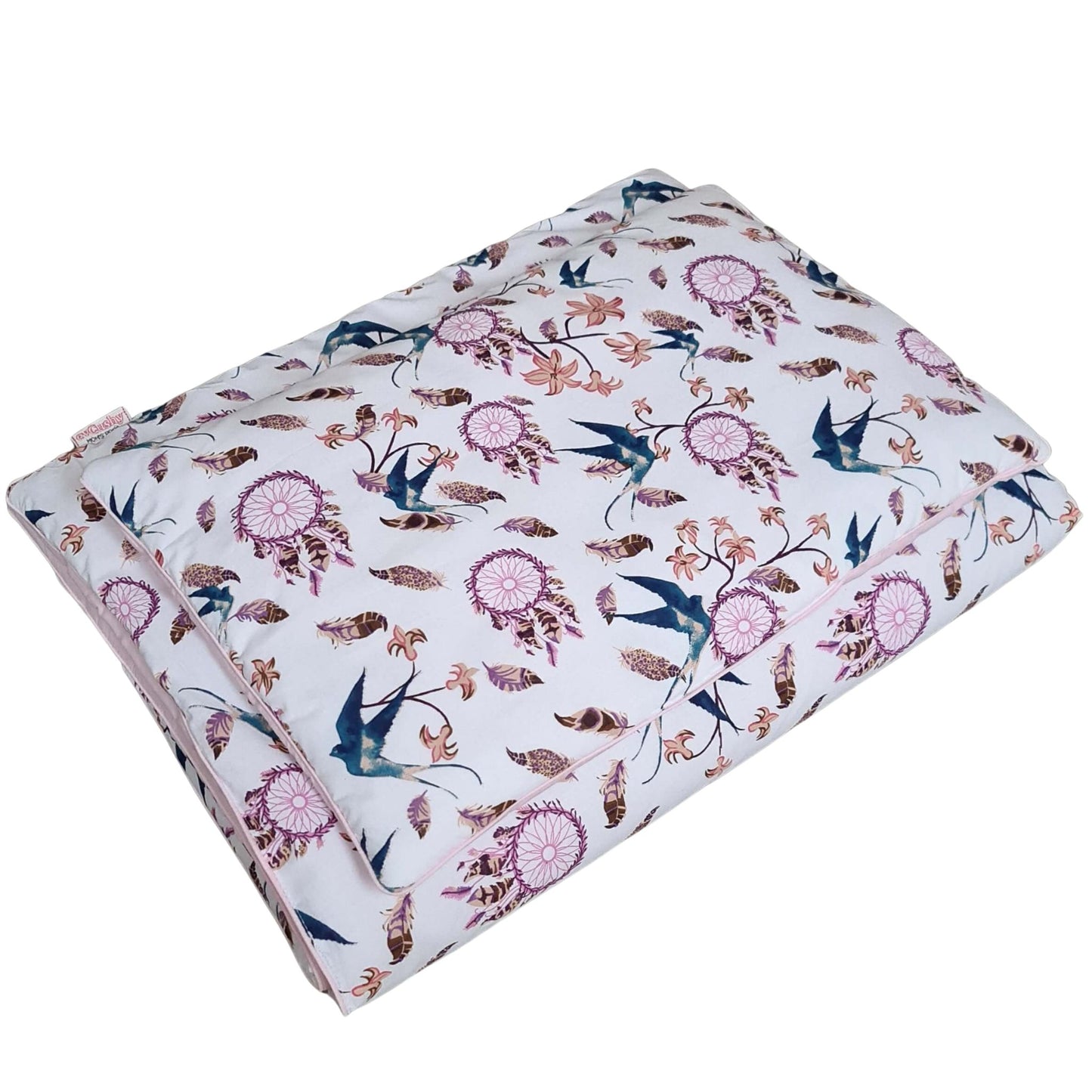 washable duvets for child pink cotton patterned