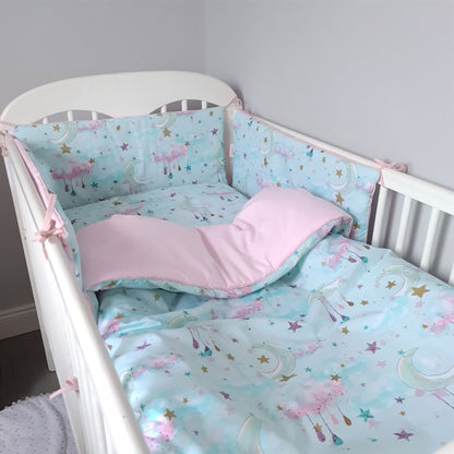 evcushy baby cot bedding set quilt and pillow cotton pink 