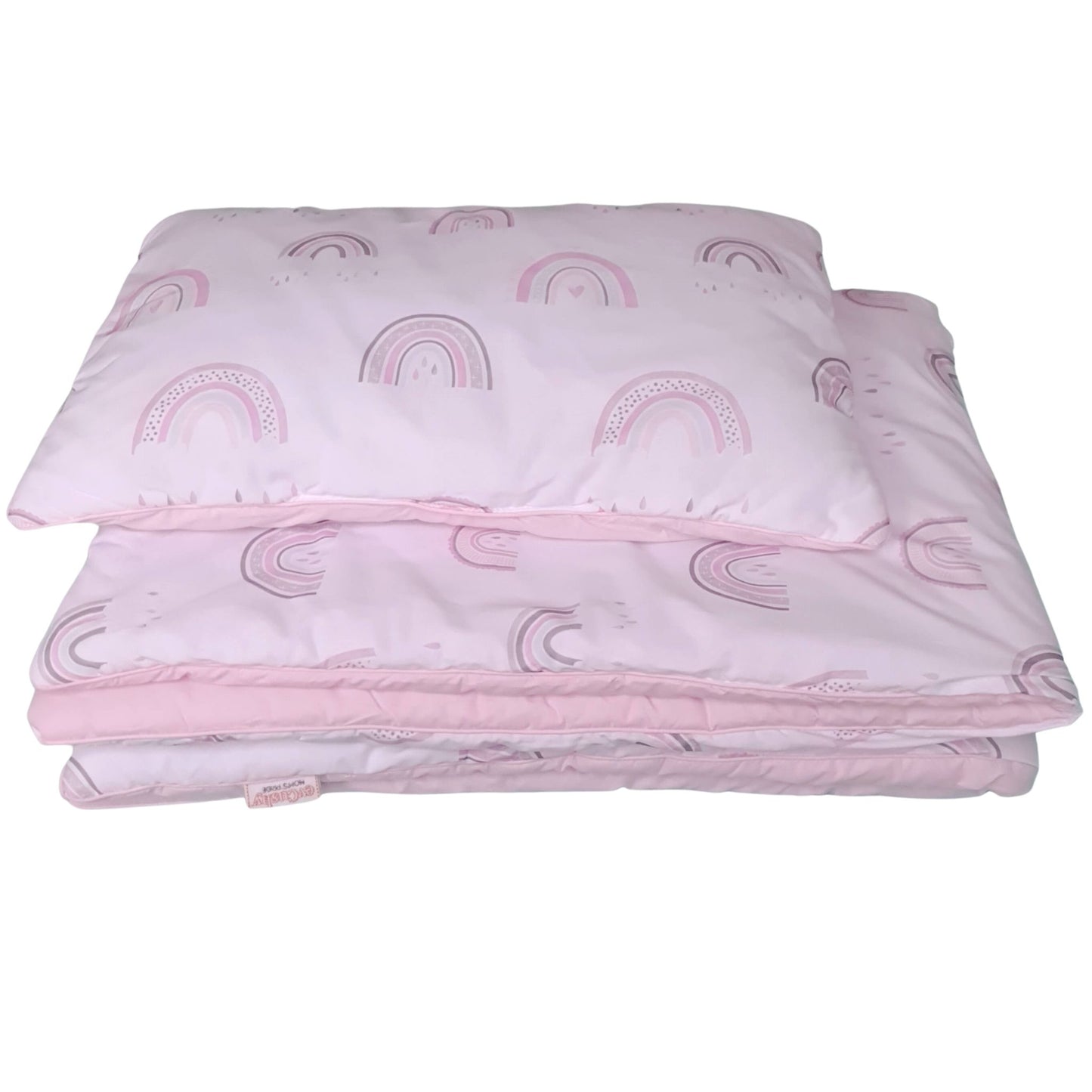 Children Quilt & Pillow Set - Rainbow Girl Pink