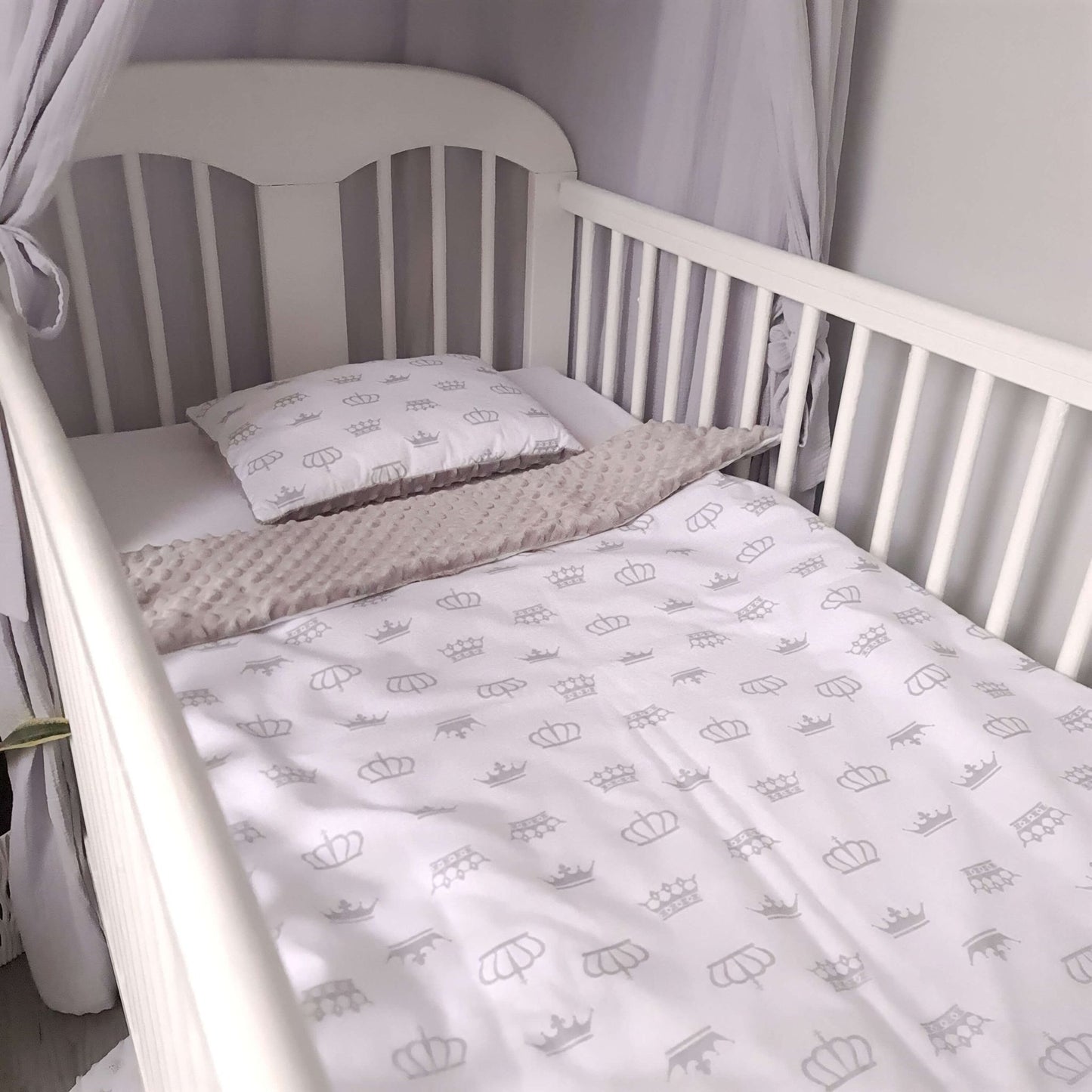 quilt and pillow for baby boy or grey minki blanket grey