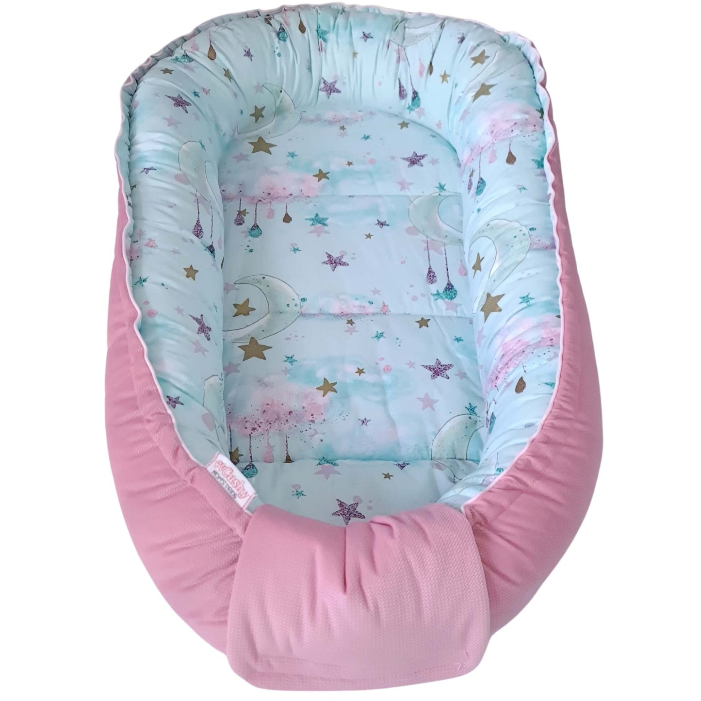 baby nest cosy cocoon for newborns baby lounger pink mint colour