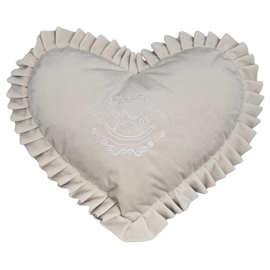 evcushy decorative pillow heart for baby room beige velvet pillow