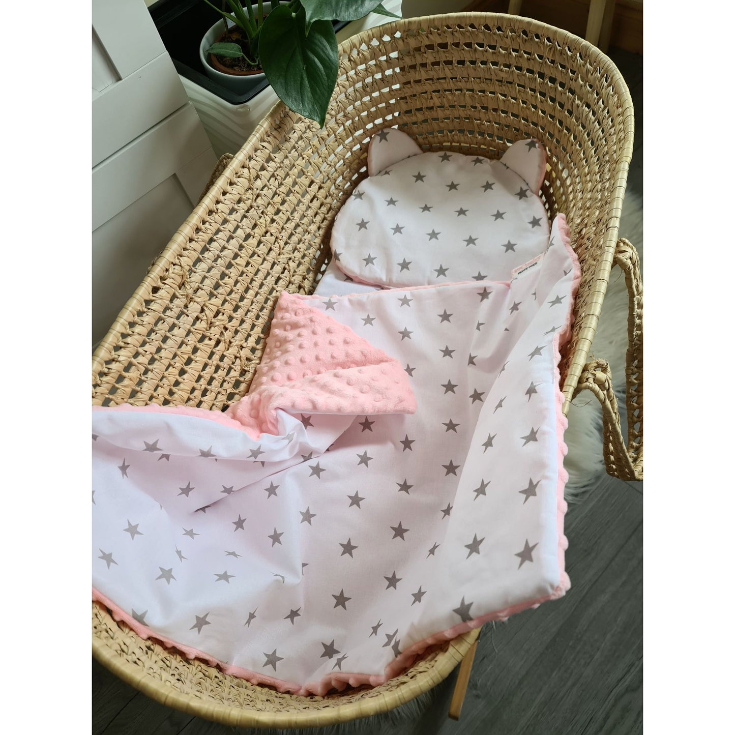 evcushy quilt and pillow for newborn pink cosy fleece blanket cotton side stars