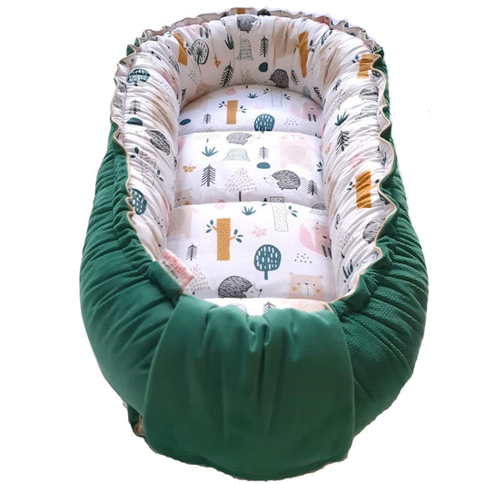 evcushy luxurious velve baby sleep pod nest green velvet 