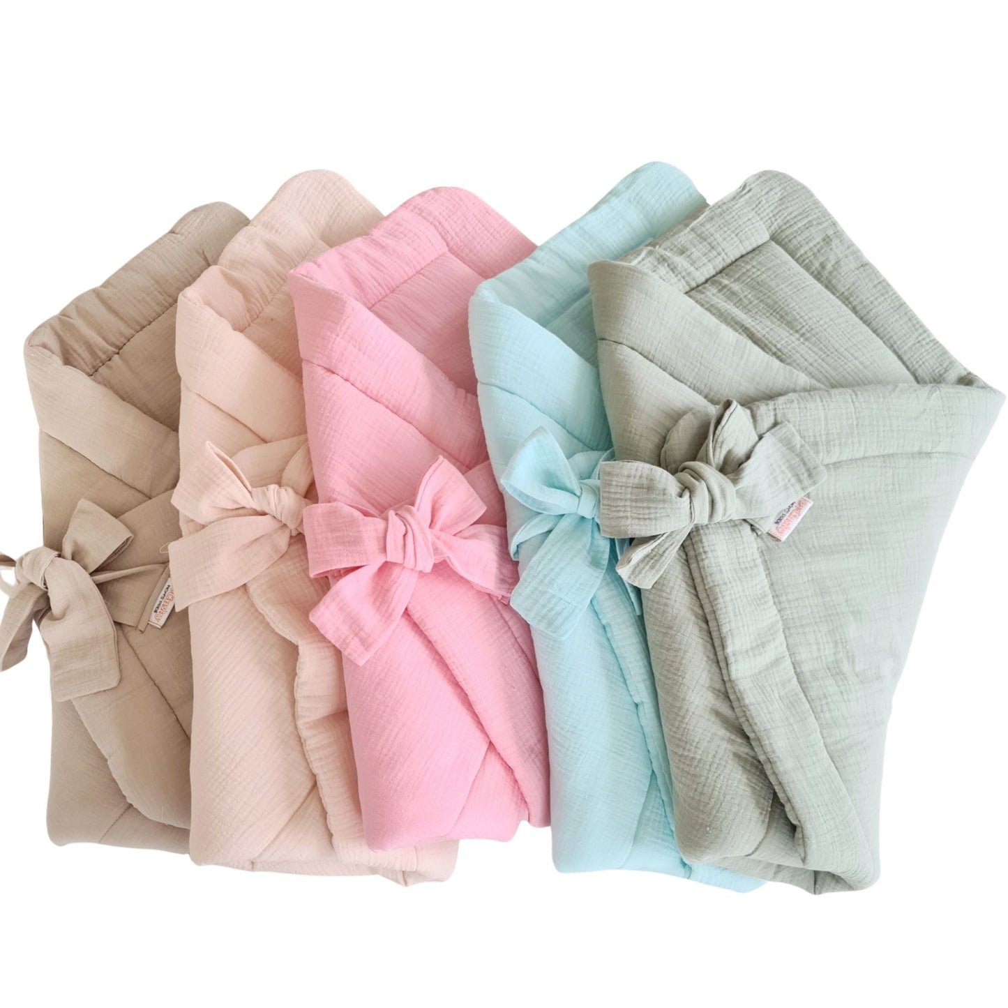 evcushy swaddling blankets from muslin cotton pink blue green beige