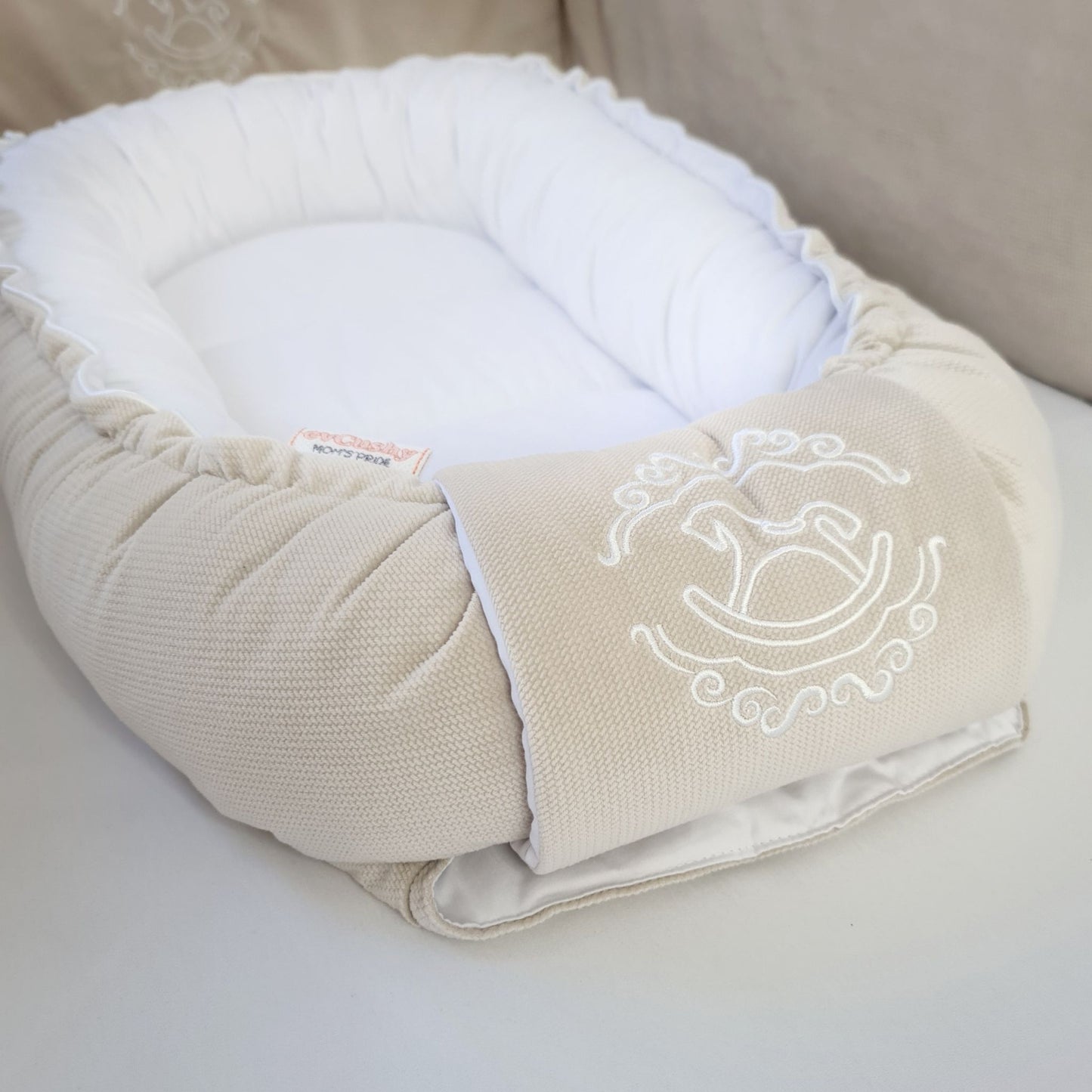 beige nest for baby sleeping pod for newborn