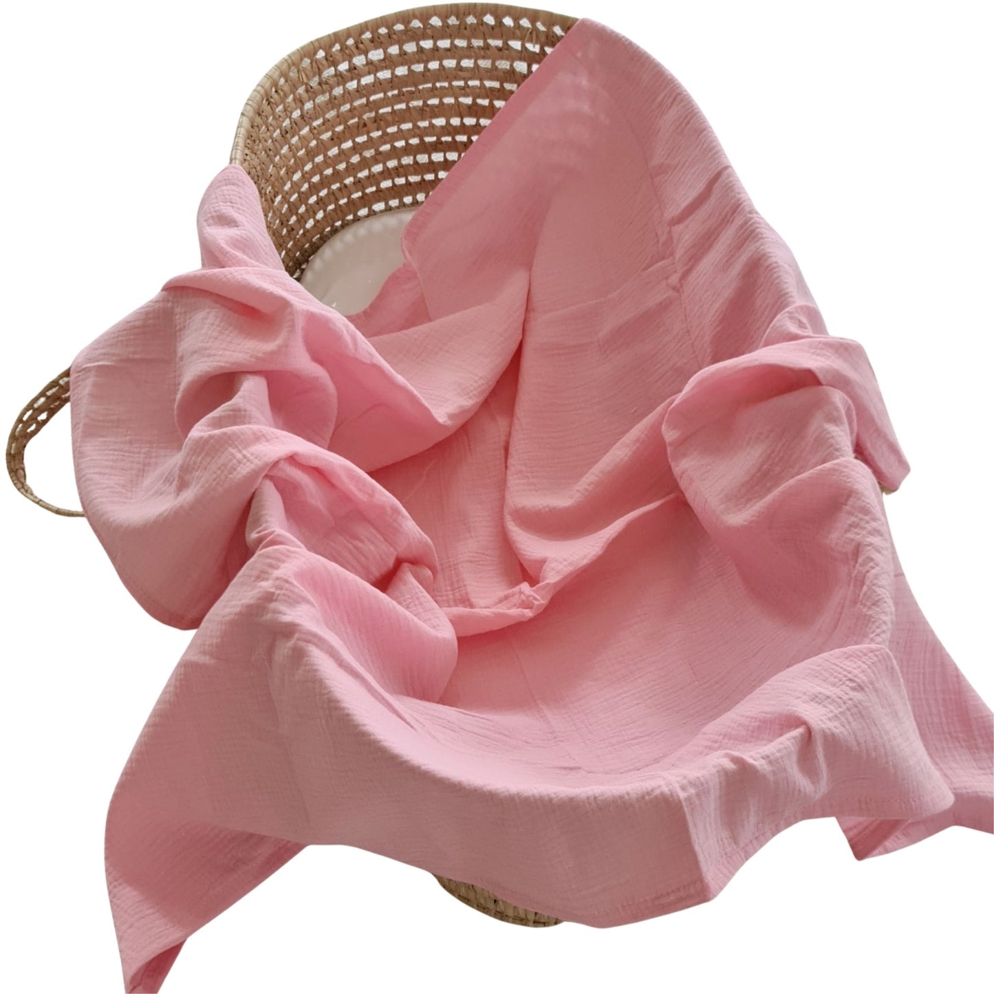 evcushy snuggle blanket large muslin 100% cotton pink