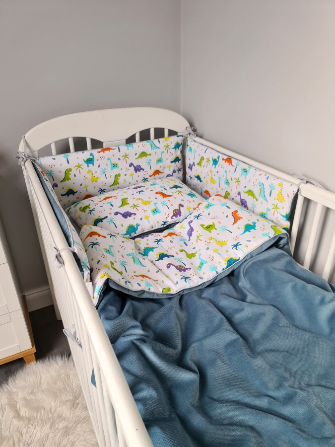 Children Quilt & Pillow Set plus cot bumper- Dinos