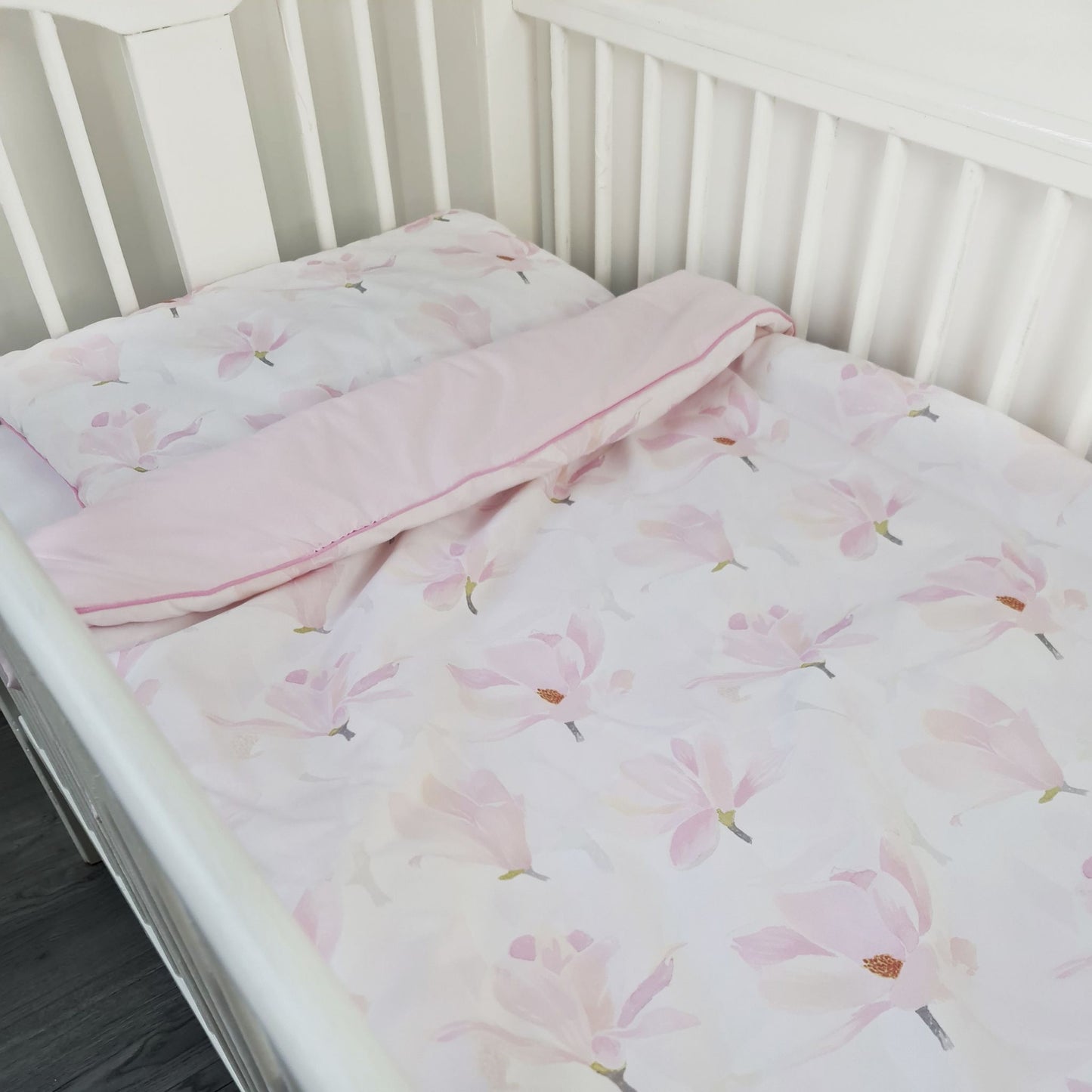 Children Quilt & Pillow Set- Bedding For Cot Bed - Magnolia Blossom