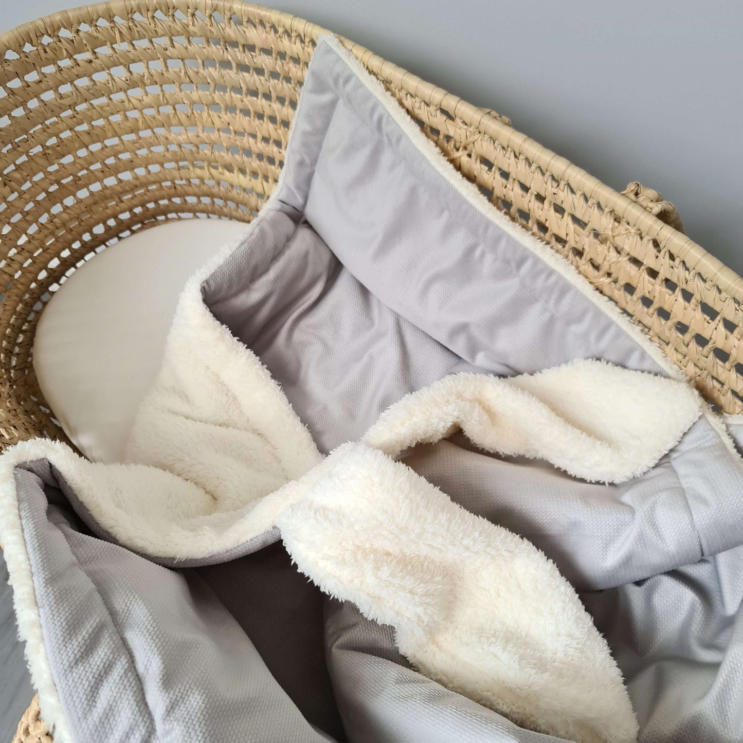 quilt for baby moses basket crib or pram warm cost blanket in grey velvet