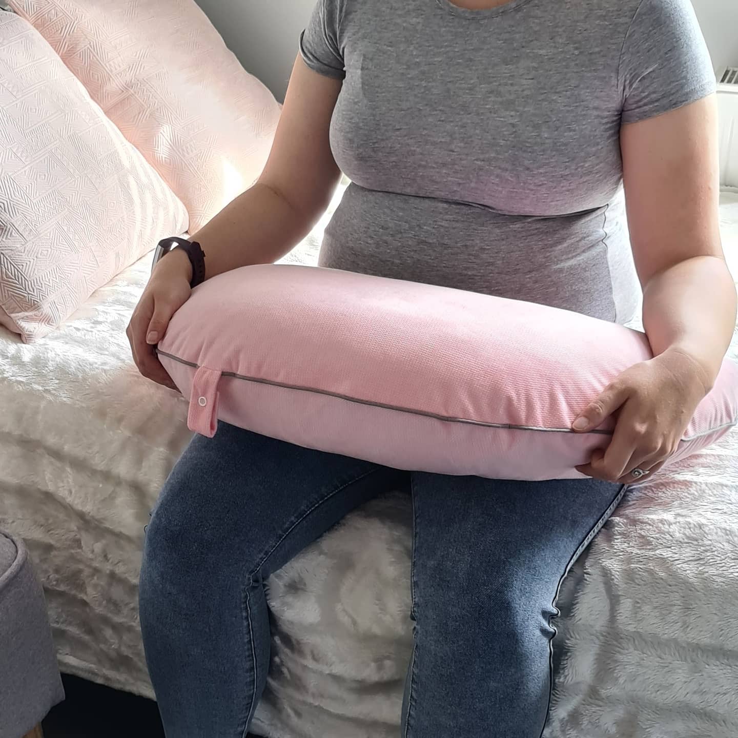 evcushy pregnancy support pillow nursing pillow feeding cushion with cover