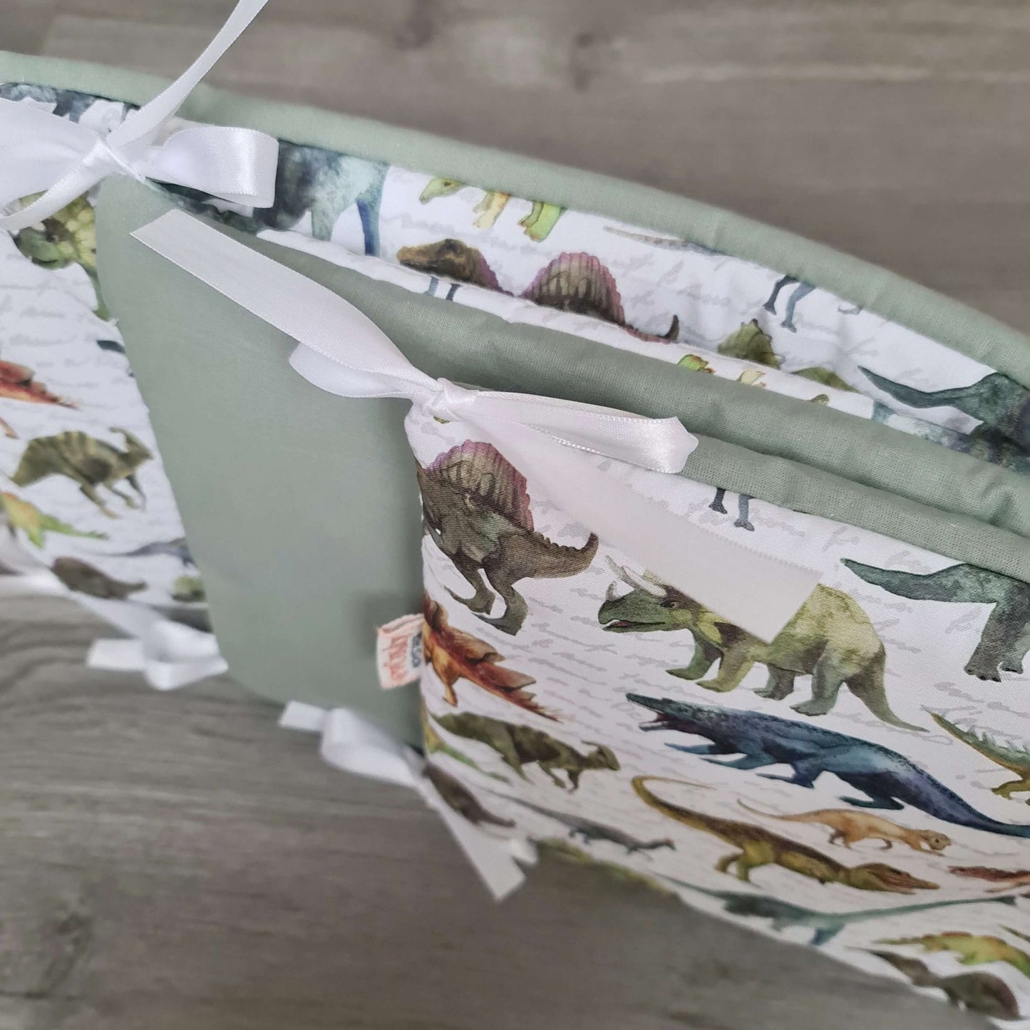 well padded bumpers for cot bars protection for baby cot bed dinosaurs pattern