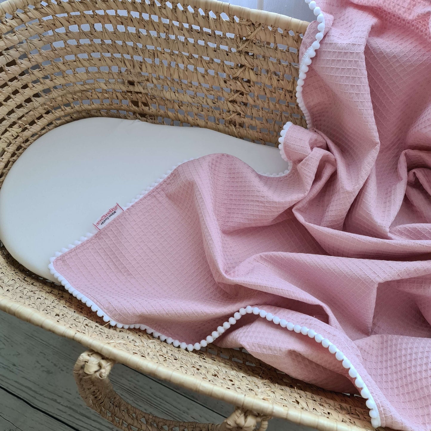 baby pink blanket for Moses basket 