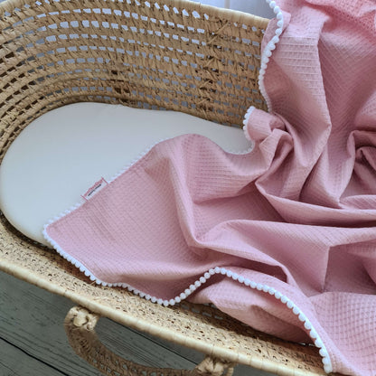 baby pink blanket for Moses basket 