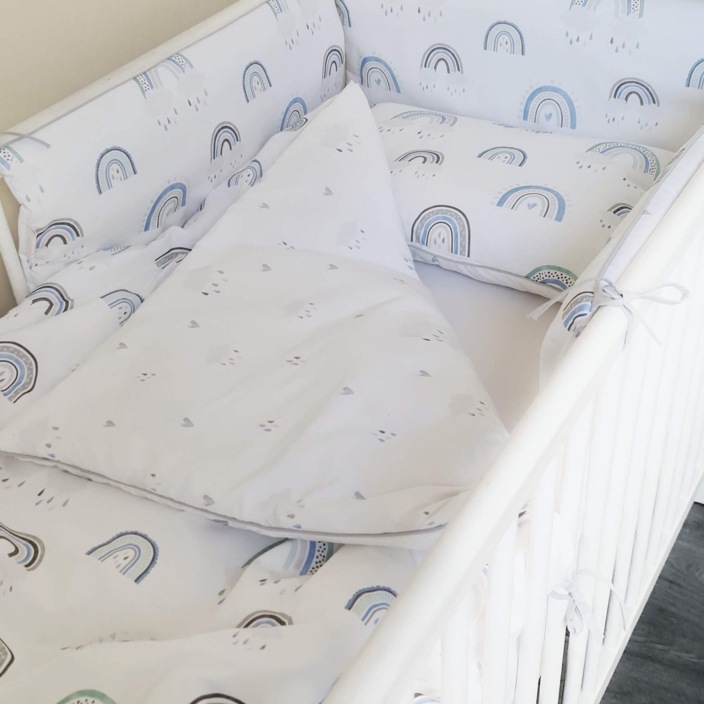 toddler baby bedding duvet & pillow set cot bumper 100% cotton