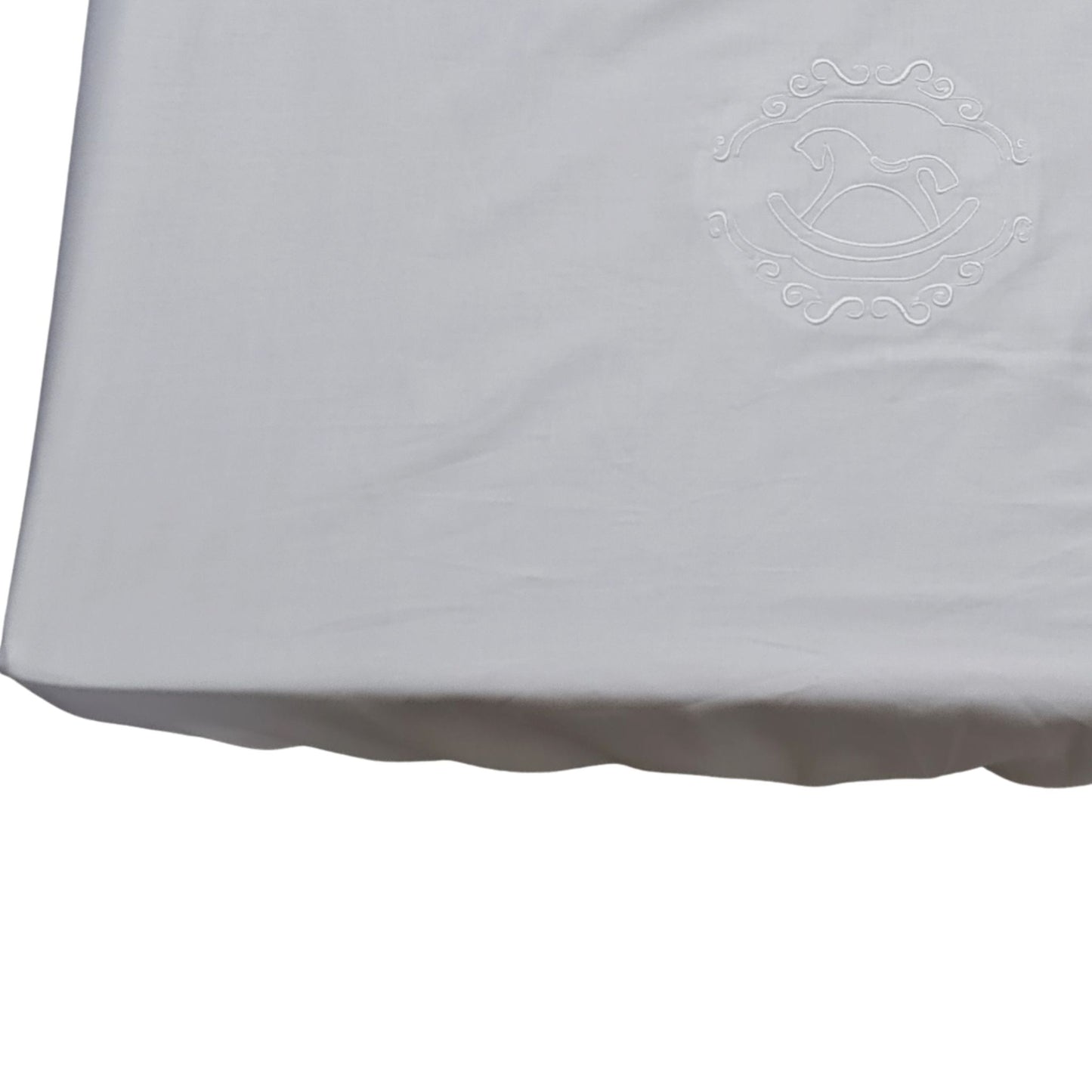 Fitted Sheet  For Cot Bed Crib 100% Cotton White with Embroidery